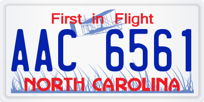 NC license plate AAC6561