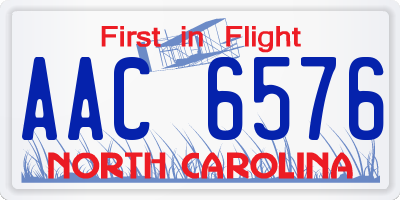 NC license plate AAC6576