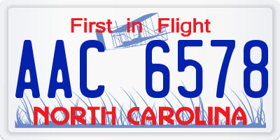 NC license plate AAC6578