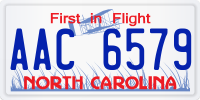NC license plate AAC6579