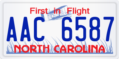 NC license plate AAC6587