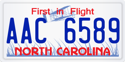 NC license plate AAC6589