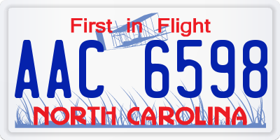 NC license plate AAC6598