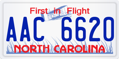 NC license plate AAC6620
