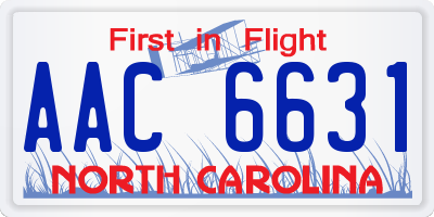 NC license plate AAC6631