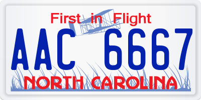 NC license plate AAC6667