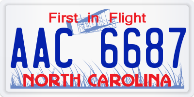 NC license plate AAC6687