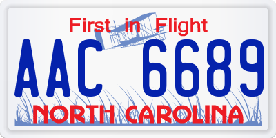 NC license plate AAC6689