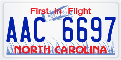 NC license plate AAC6697