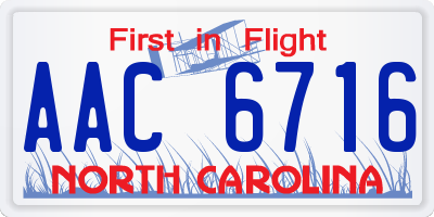 NC license plate AAC6716