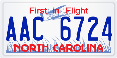 NC license plate AAC6724