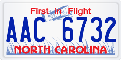 NC license plate AAC6732