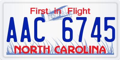 NC license plate AAC6745