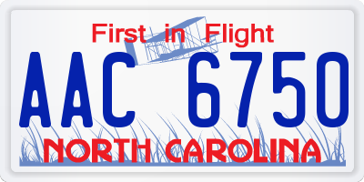 NC license plate AAC6750