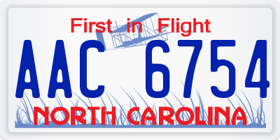 NC license plate AAC6754