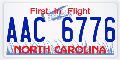 NC license plate AAC6776
