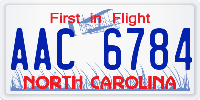 NC license plate AAC6784