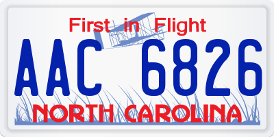 NC license plate AAC6826