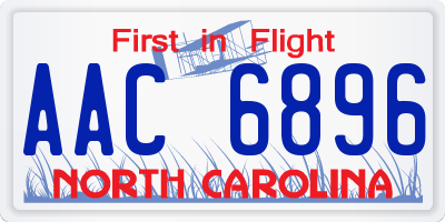 NC license plate AAC6896