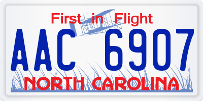 NC license plate AAC6907