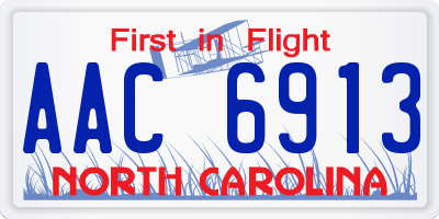 NC license plate AAC6913