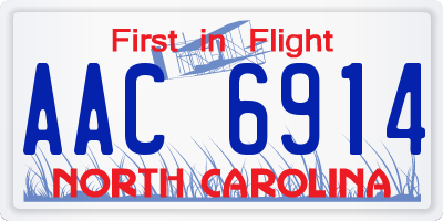 NC license plate AAC6914