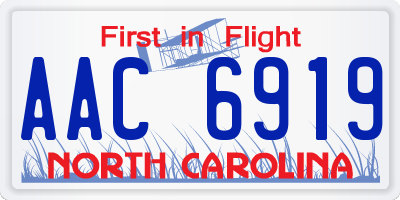 NC license plate AAC6919