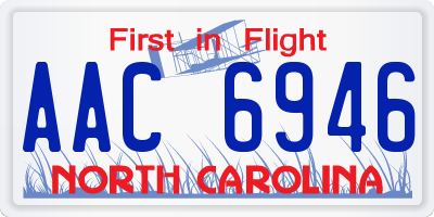 NC license plate AAC6946