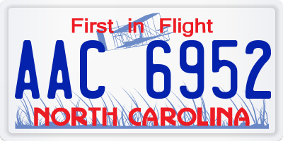 NC license plate AAC6952