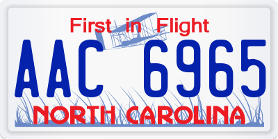 NC license plate AAC6965