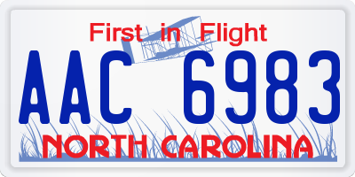 NC license plate AAC6983