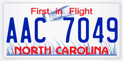 NC license plate AAC7049
