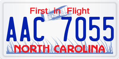 NC license plate AAC7055