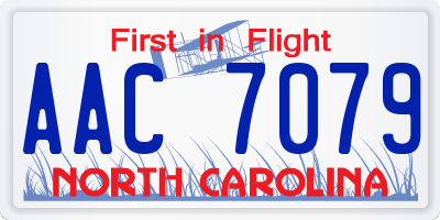 NC license plate AAC7079