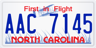 NC license plate AAC7145