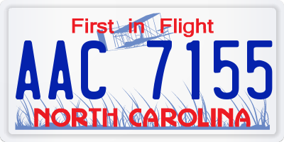 NC license plate AAC7155