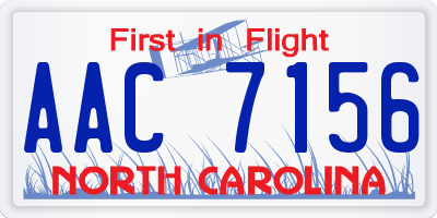NC license plate AAC7156