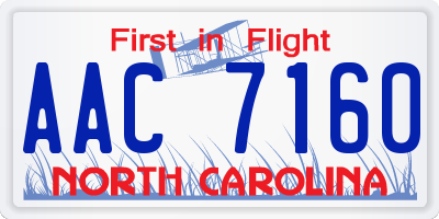 NC license plate AAC7160