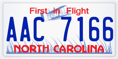 NC license plate AAC7166
