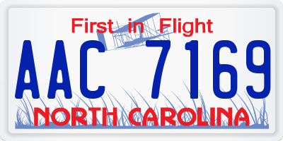 NC license plate AAC7169
