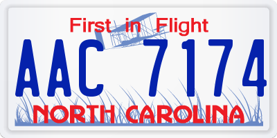 NC license plate AAC7174