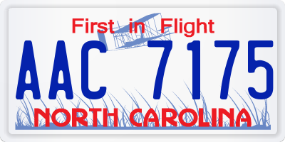 NC license plate AAC7175