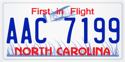 NC license plate AAC7199