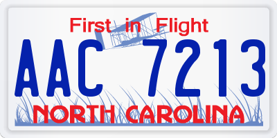 NC license plate AAC7213