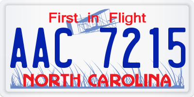 NC license plate AAC7215
