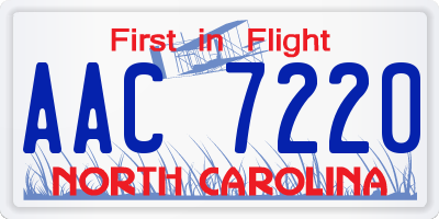 NC license plate AAC7220