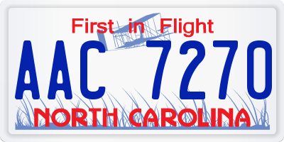 NC license plate AAC7270