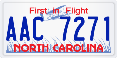 NC license plate AAC7271