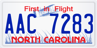 NC license plate AAC7283