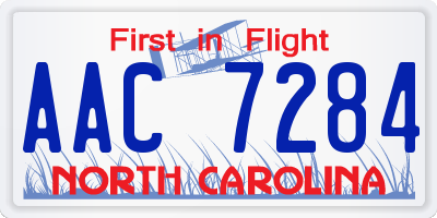 NC license plate AAC7284